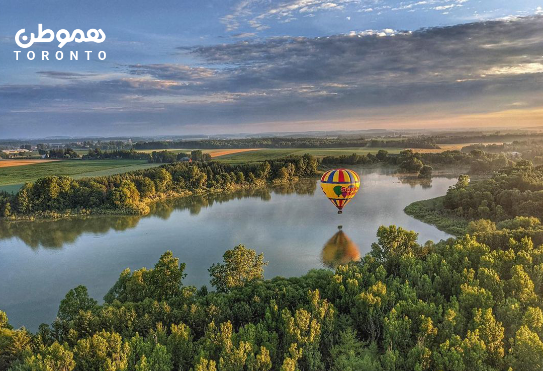 تور بالون سواری کیچنر – واترلو: تماشای طبیعت پاییزی آنتاریو از بالا