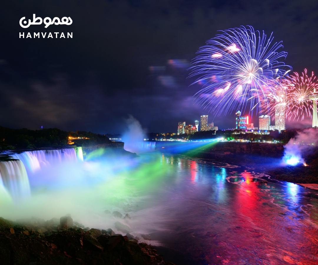 نمایش آتش‌بازی در نایاگرا فالز هر شب از ۱۶ می تا ۱۳ اکتبر